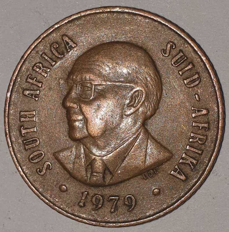 1979 - 2 CENT COIN (TWO CENT COIN) - RSA - BRONZE - KM#83 - BILINGUAL LEGEND - WILDEBEEST